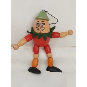 Vintage 1930's Jaymar Humpty Dumpty Jointed Wooden Ornament